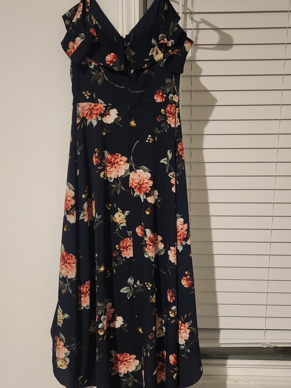 by & by Navy Floral Ruffle-Trim Maxi Dress